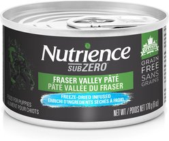 Nutrience Subzero Fraser Valley Pate Grain-Free Freeze-Dried Infused Wet Puppy Food, 6-oz can