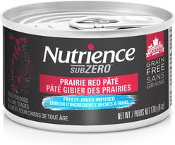 Nutrience Subzero Prairie Red Pate Grain-Free Freeze-Dried Infused Wet Dog Food, 6-oz can