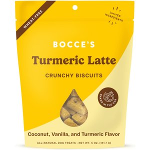Bocce's Bakery Turmeric Latte Coconut, Vanilla & Turmeric Dog Treats, 5-oz bag