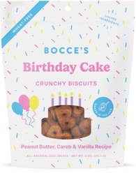 Bocce's Bakery Birthday Peanut Butter, Molasses & Vanilla Cake Dog Treats, 5-oz bag