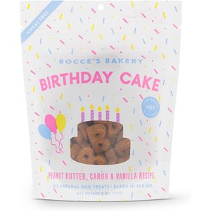 Bocce’s Bakery Birthday Peanut Butter, Molasses & Vanilla Cake Dog Treats, 5-oz bag