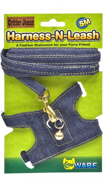 Ware Critter Jeans Harness-N-Leash Small Animal Harness, Small slide 1 of 1