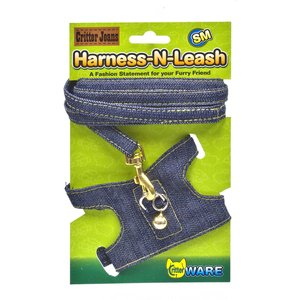 Ware Critter Jeans Harness-N-Leash Small Animal Harness, Small