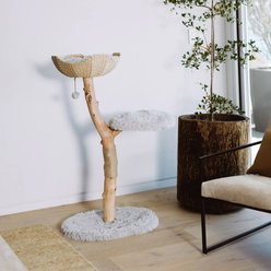 Mau Lifestyle Uni 41-in Faux Fur Basket Bed Cat Tree, Gray slide 2 of 5