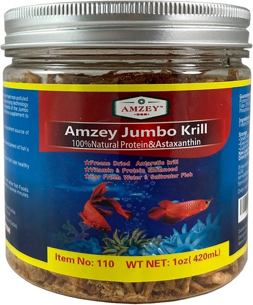 Amzey Jumbo Krill Fish Food, 1-oz jar slide 1 of 2