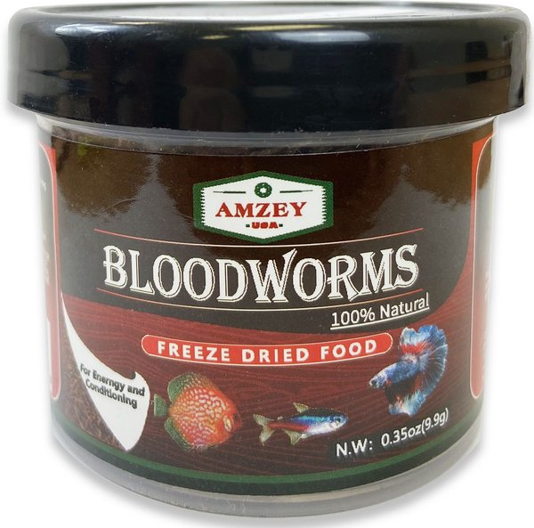 Amzey Bloodworms Freeze-Dried Fish Food, 0.35-oz jar slide 1 of 1