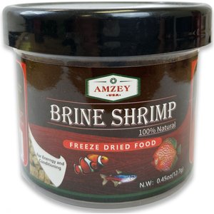 Amzey Brine Shrimp Freeze-Dried Fish Food, 0.45-oz jar