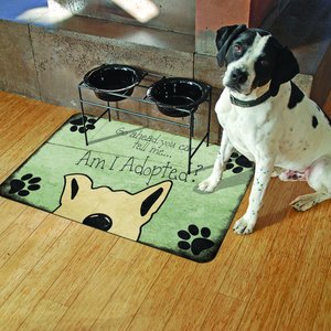Bungalow Flooring Am I Adopted Dog Dinner Mat, 36 x 23-in