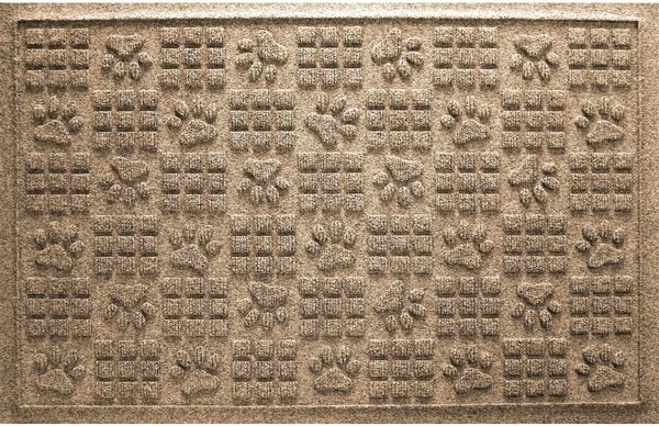 Bungalow Flooring Waterhog Dog Paw Squares Floor Mat, 35 x 23-in, Camel slide 1 of 8