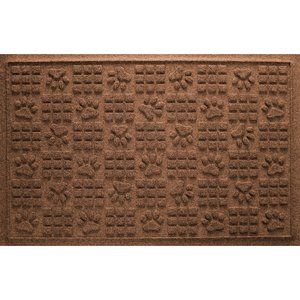 Bungalow Flooring Waterhog Dog Paw Squares Floor Mat, 35 x 23-in, Dark Brown