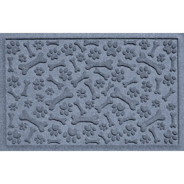 BUNGALOW FLOORING Waterhog Paws & Bones Dog Dinner Mat, Bluestone, 28 x