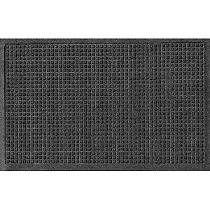 Bungalow Flooring Waterhog Squares Doormat, Charcoal, 36 x 24-in