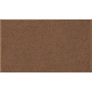 Bungalow Flooring Waterhog Squares Doormat, Dark Brown, 60 x 36-in