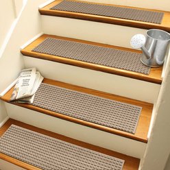 Bungalow Flooring Waterhog Squares Stair Tread, 4 count, Camel