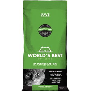 World's Best Unscented Clumping Corn Cat Litter, 8-lb bag