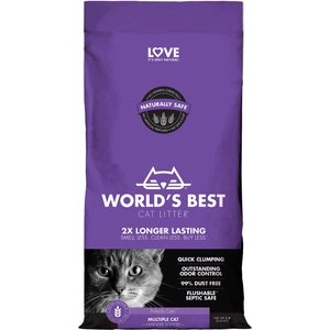 World's Best Lavender Scented Clumping Corn Cat Litter, 8-lb bag