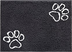 Frisco Microfiber Chenille Paw Print Doormat, Gray