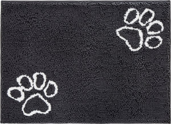 Frisco Microfiber Chenille Paw Print Doormat, Gray slide 1 of 5