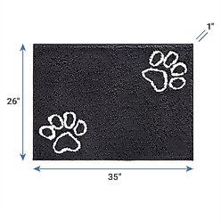 Frisco Microfiber Chenille Paw Print Doormat, Gray slide 2 of 5