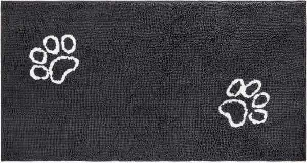Frisco Microfiber Chenille Paw Print Doormat Runner, Gray