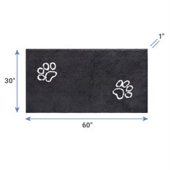 Frisco Microfiber Chenille Paw Print Doormat Runner, Gray slide 2 of 5
