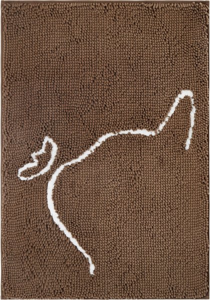 Frisco Microfiber Chenille Cat Silhouette Litter Mat, Brown slide 1 of 6