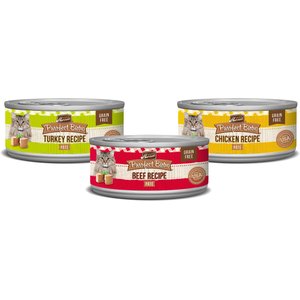 Merrick Purrfect Bistro Turkey, Beef & Chicken Recipe Variety Pack Grain-Free Pate Canned Cat Food, 3-oz, case of 24