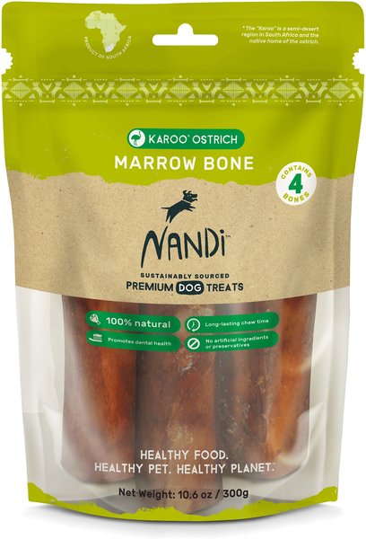 Nandi Karoo Ostrich Marrow Bone Dog Treats, 4 count slide 1 of 3