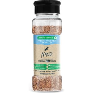 Nandi Karoo Ostrich Meat Sprinkles Freeze-Dried Dog Food Topper, 2-oz bottle