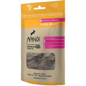Nandi Bushveld Venison Pure Meat Dog Treats, 3-oz bag