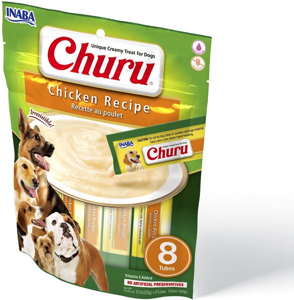 Inaba Churu Chicken Recipe Grain-Free Lickable Dog Treat, 0.7-oz, pack of 8 slide 1 of 7