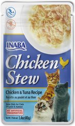 Inaba Chicken Stew Chicken & Tuna Recipe Grain-Free Cat Food Topper, 1.4-oz pouch