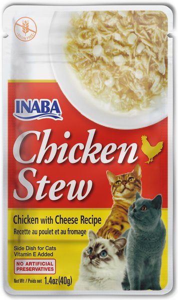 Inaba Chicken Stew Chicken with Cheese Recipe Grain-Free Cat Food Topper, 1.4-oz pouch slide 1 of 6
