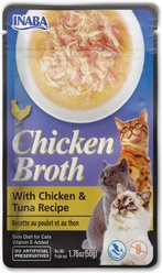 Inaba Chicken Broth Chicken & Tuna Recipe Grain-Free Cat Food Topper, 1.76-oz pouch