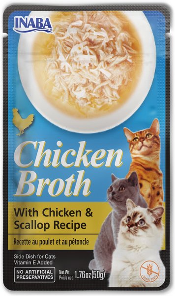 Inaba Chicken Broth Chicken & Scallop Recipe Grain-Free Cat Food Topper, 1.76-oz pouch slide 1 of 6