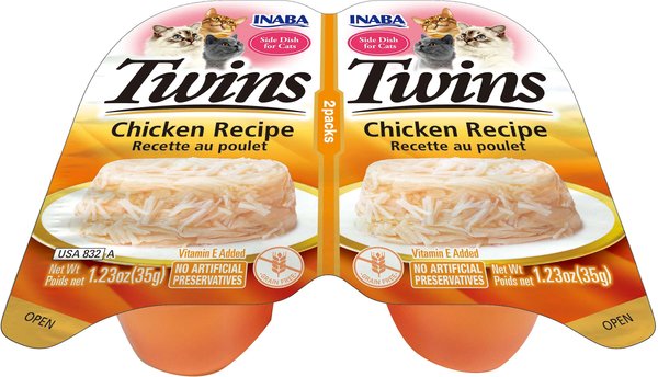 Inaba Twins Chicken Recipe Grain-Free Cat Food Topper, 1.23-oz, pack of 2 slide 1 of 2
