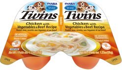 Inaba Twins Chicken with Vegetables & Beef Recipe Grain-Free Dog Food Topper, 1.23-oz, pack of 2 slide 1 of 2