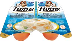 Inaba Twins Chicken with Vegetables & Cheese Recipe Grain-Free Dog Food Topper, 1.23-oz, pack of 2 slide 1 of 2