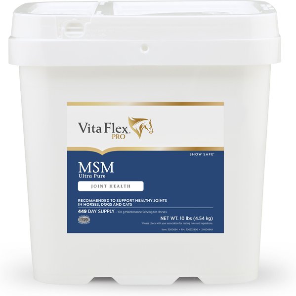 Vita Flex MSM Ultra Pure Joint Support Powder Dog, Cat & Horse Supplement, 10-lb bucket slide 1 of 7