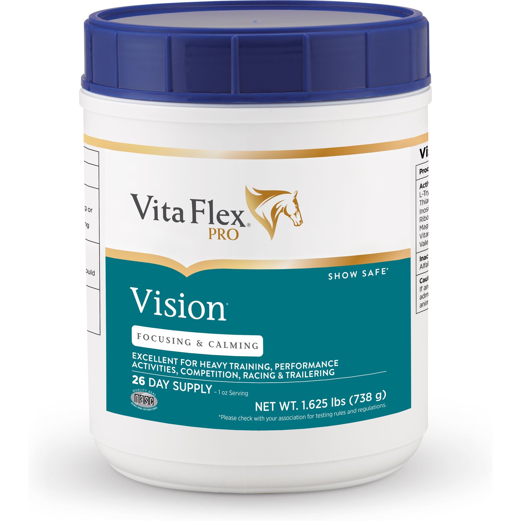 Vita Flex Pro Vision Focusing & Calming Pellets Horse Supplement, 1.625-lb jar