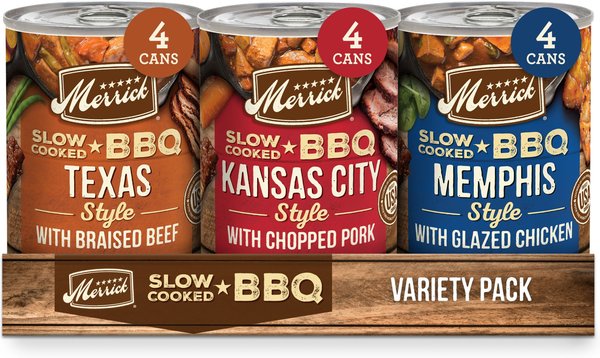 Merrick Slow Cooked BBQ Variety Pack Grain-Free Wet Dog Food, 12.7-oz, case of 12 slide 1 of 9