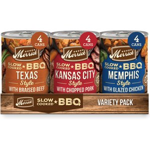 Merrick Slow Cooked BBQ Variety Pack Grain-Free Wet Dog Food, 12.7-oz, case of 12