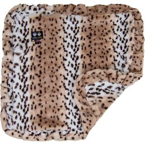 Bessie + Barnie Shag Ultra Plush Faux Fur Reversible Dog & Cat Blanket, Aspen Leopard, XX-Large