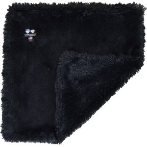 Bessie + Barnie Natural Beauty Ultra Plush Faux Fur Reversible Dog & Cat Blanket, Black Bear, X-Small