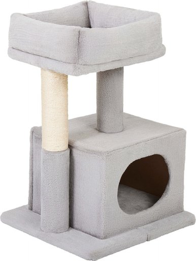 Frisco 24.8-in Faux Fur Cat Tree & Condo, Gray