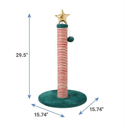 Show full view: Frisco Holiday 29.5-in Candy Cane Sisal Cat Scratching Post with Toy slide 3 of 8