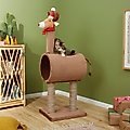 Frisco Holiday 52.3-in Reindeer Cat Scratching Post & Tunnel