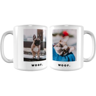 Frisco "Minimalistic Woof" White Personalized Coffee Mug, 11-oz slide 1 of 4