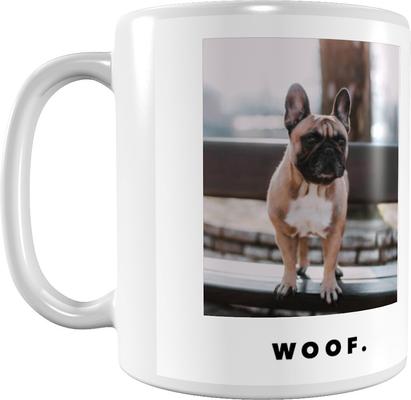 Show full view: Frisco "Minimalistic Woof" White Personalized Coffee Mug, 11-oz slide 3 of 6