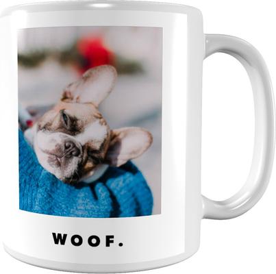 Show full view: Frisco "Minimalistic Woof" White Personalized Coffee Mug, 11-oz slide 4 of 6